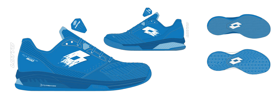 Buty tenisowe na mączkę Lotto RAPTOR HYPERPULSE 300 CLY żywy niebieski/biały