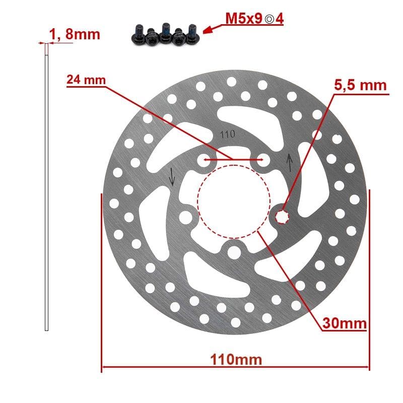 Tarcza hamulcowa DV5-2 110mm 5H srebrna do Xiaomi Essential i 1S nowy model — zdjęcie 2