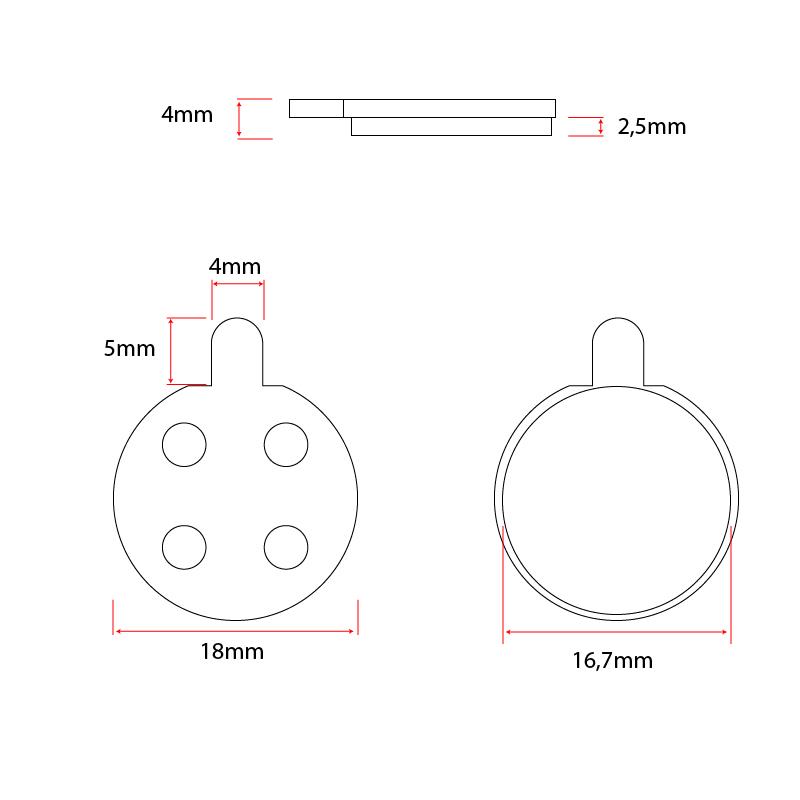 Klocki hamulcowe CT003-R żywiczne do Xiaomi - 2 komplety — zdjęcie 4