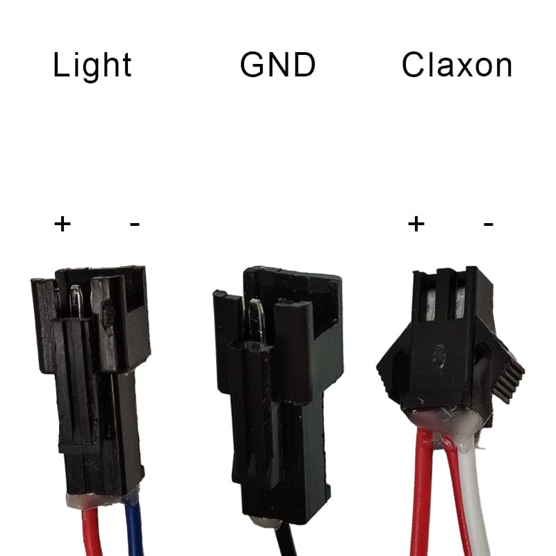 Lampa przednia LED z klaksonem 36V-60V ze złączem SM — zdjęcie 3