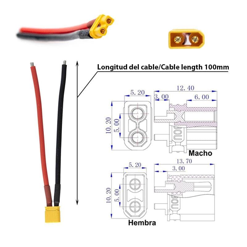 Kabel ze złączem XT30 Amass – 5P (5M/5F) — zdjęcie 2