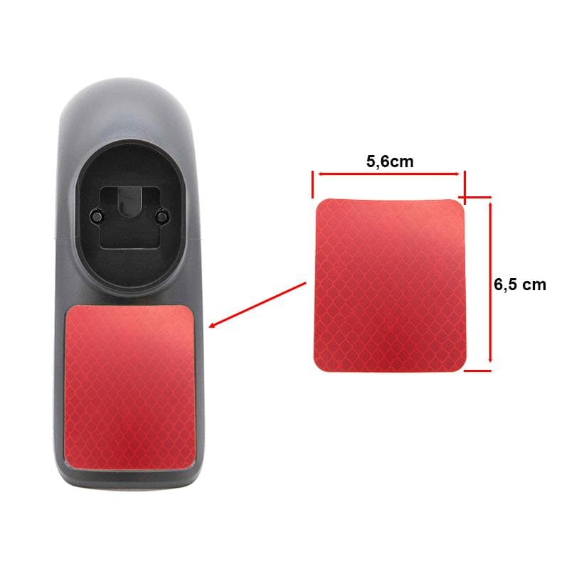 Naklejka odblaskowa 50x60mm czerwona na błotnik Xiaomi – 10 sztuk — zdjęcie 2