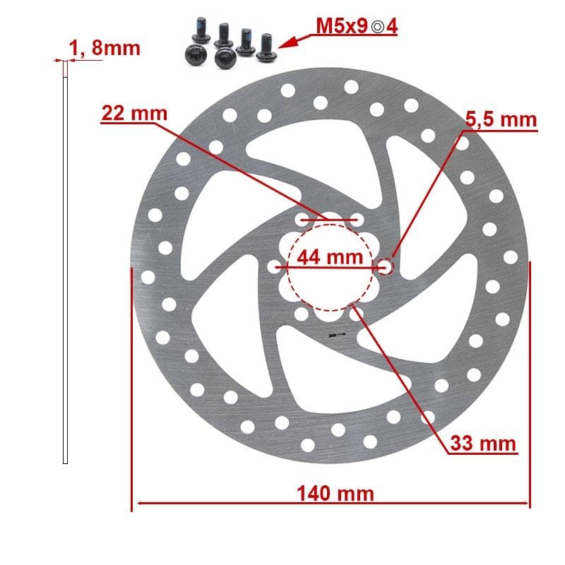 Tarcza hamulcowa 140mm 6H srebrna — zdjęcie 2