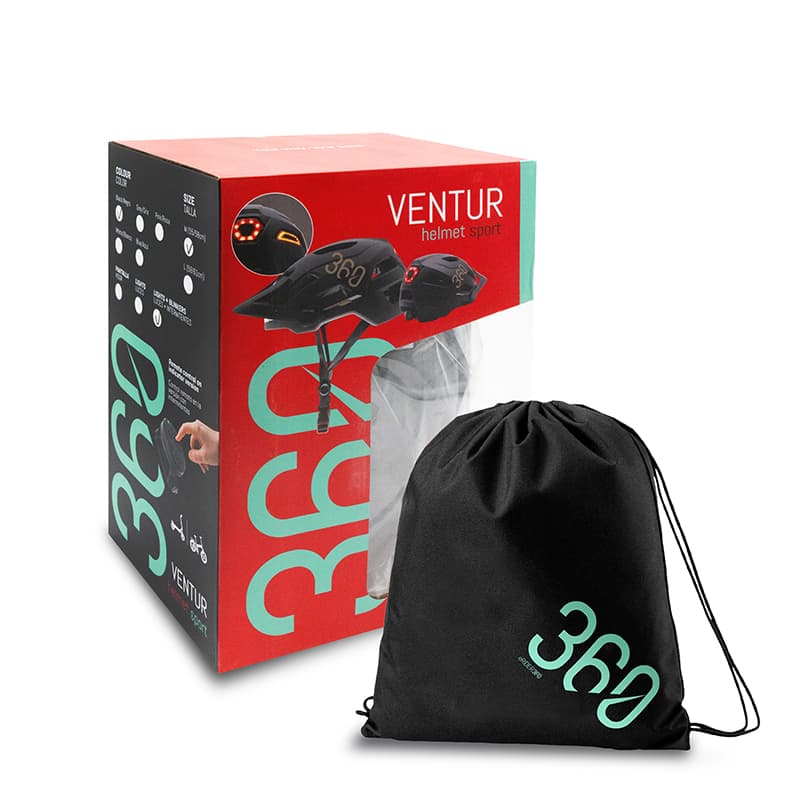 Kask Ventur Sport – czarny – z oświetleniem + kierunkowskazami — zdjęcie 9