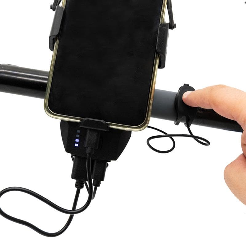 Uchwyt na telefon EWS009 z powerbankiem, klaksonem i lampą — zdjęcie 4