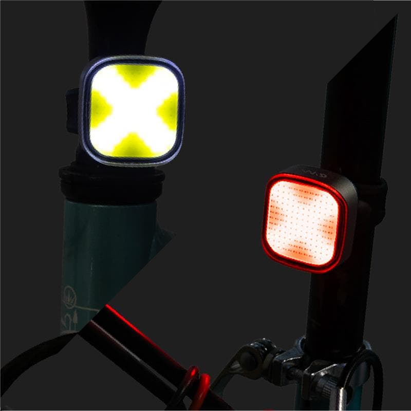 Komplet lamp przedniej i tylnej akumulatorowych EWL004 o wysokiej mocy — zdjęcie 2