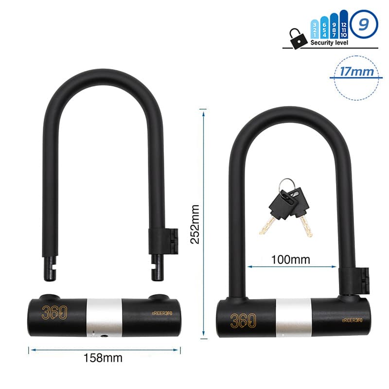 Zapięcie U-lock na klucz EWLK021 czarne