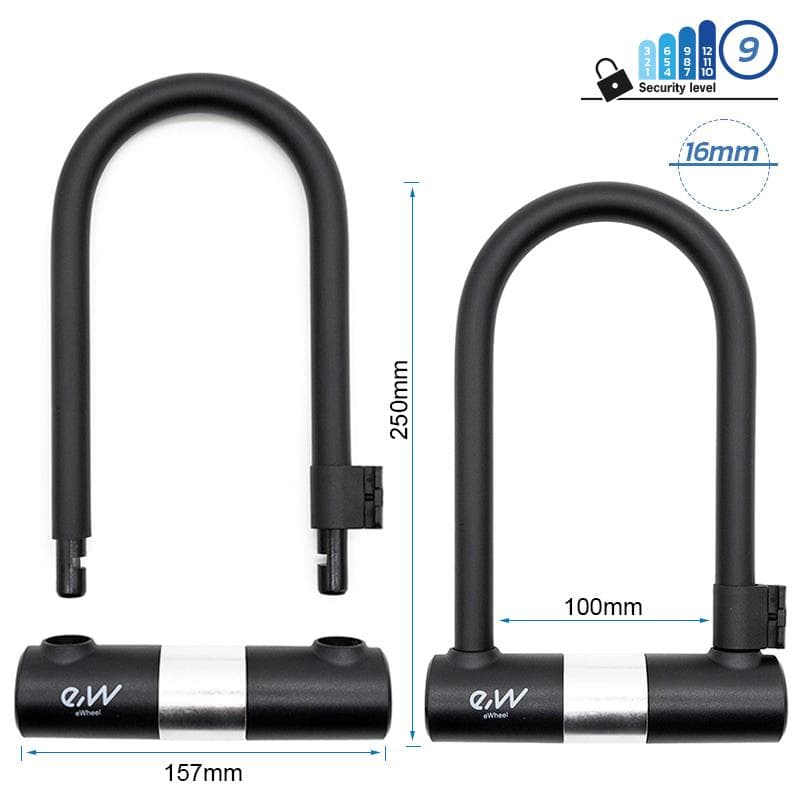 Zapięcie U-lock na klucz EWLK021 czarne — zdjęcie 8
