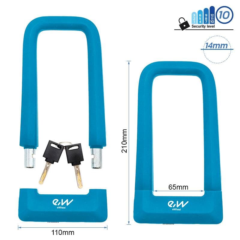 Zapięcie U-lock na klucz EWLK023 niebieskie