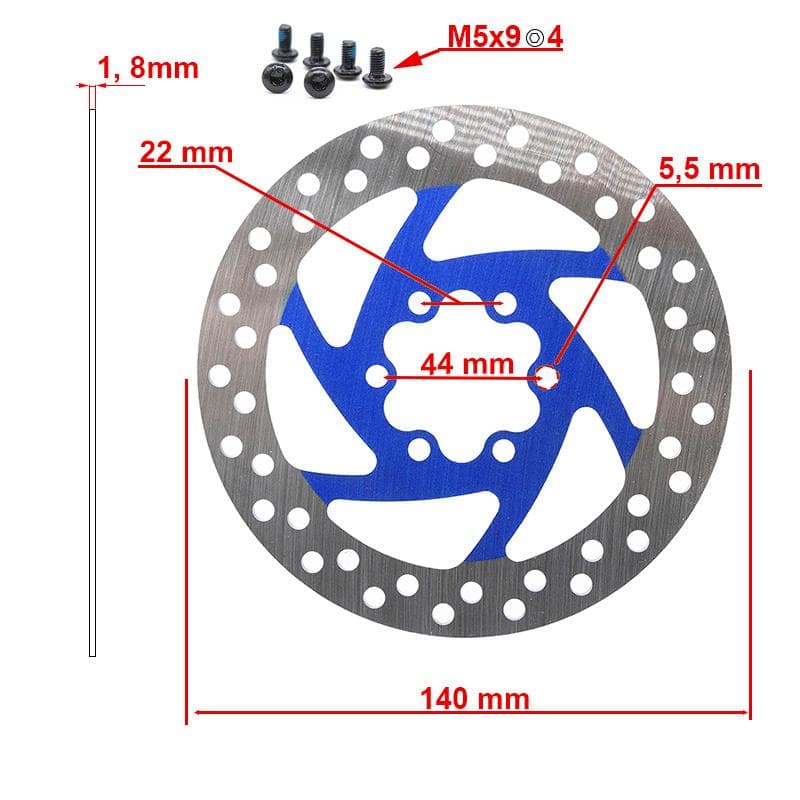 Tarcza hamulcowa 140mm 6H niebieska — zdjęcie 2