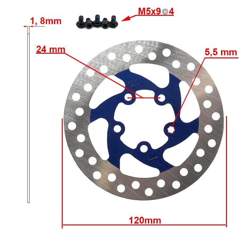 Tarcza hamulcowa 120mm 5H niebieska — zdjęcie 2