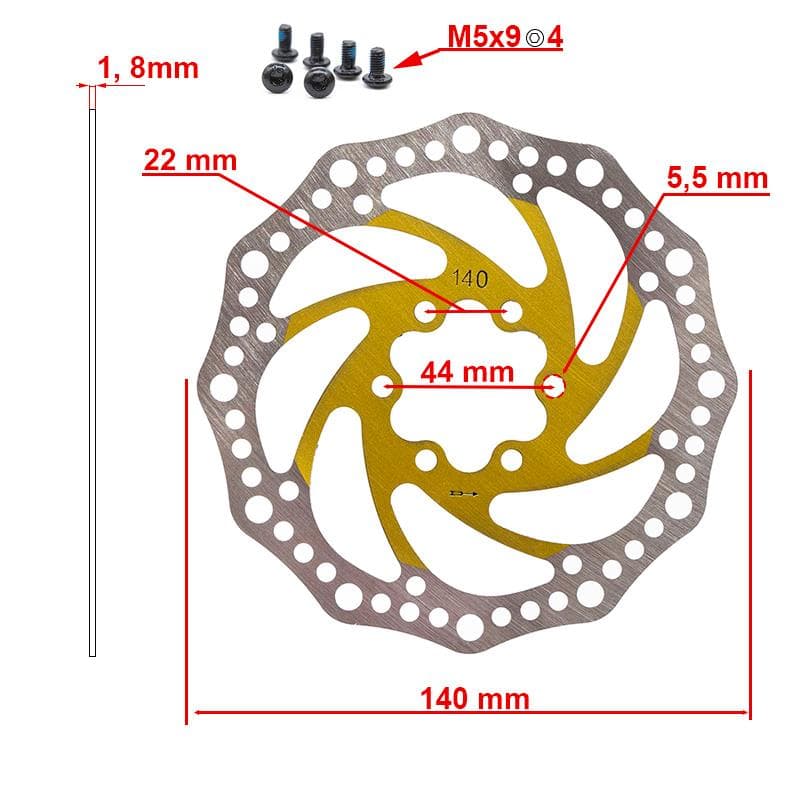 Tarcza hamulcowa R6,1 140mm 6H – żółta — zdjęcie 2
