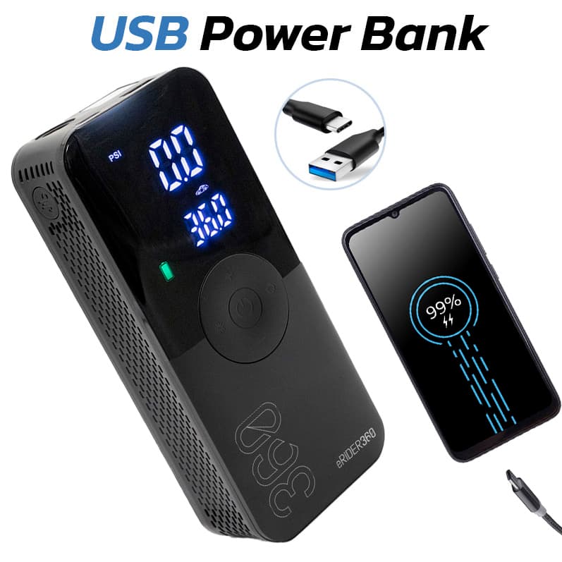 Pompka elektryczna AIR-002 premium przenośna z funkcją power banku — zdjęcie 2