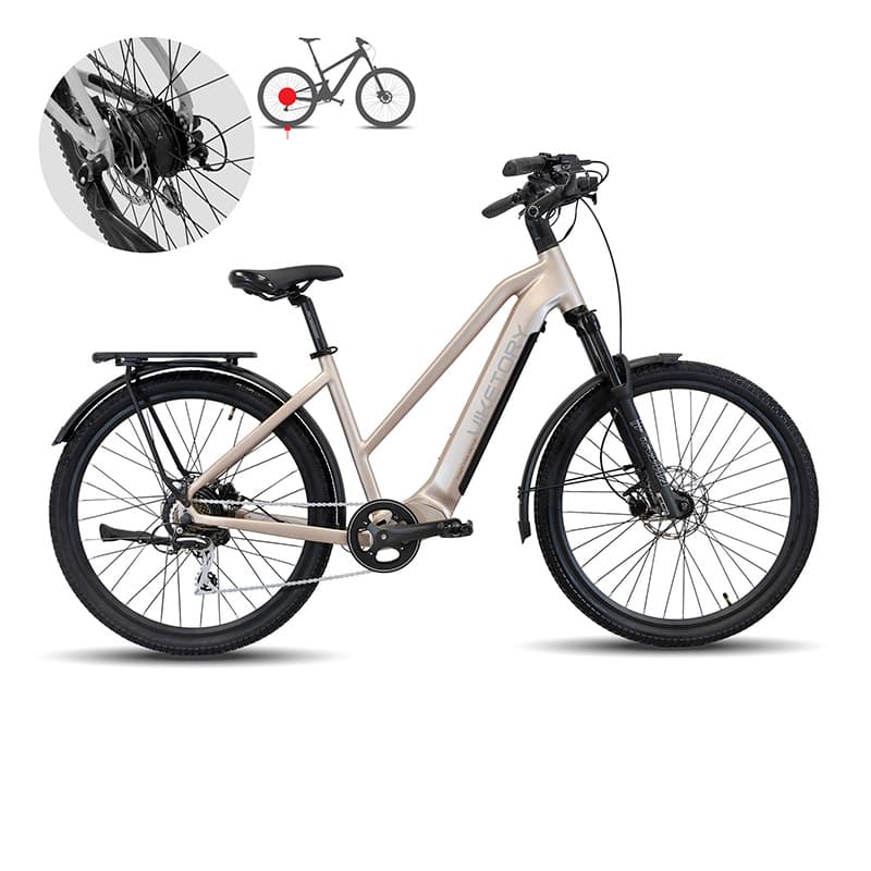 Rower elektryczny Arenox – Urban – perłowy — zdjęcie 7