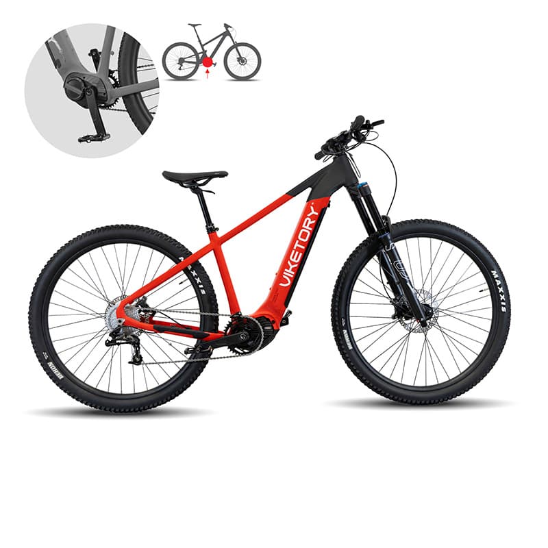 Rower elektryczny górski Roktar +Plus - MTB - czarny/czerwony — zdjęcie 7