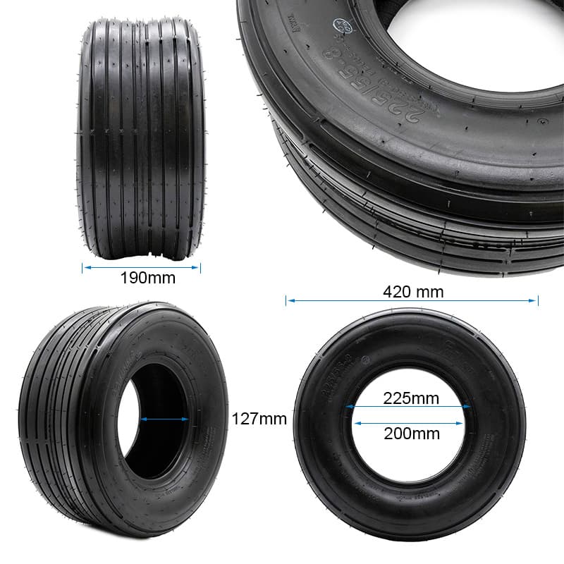Opona bezdętkowa 18x9,5-8 / 225/55-8 gładka [Feiben] — zdjęcie 2