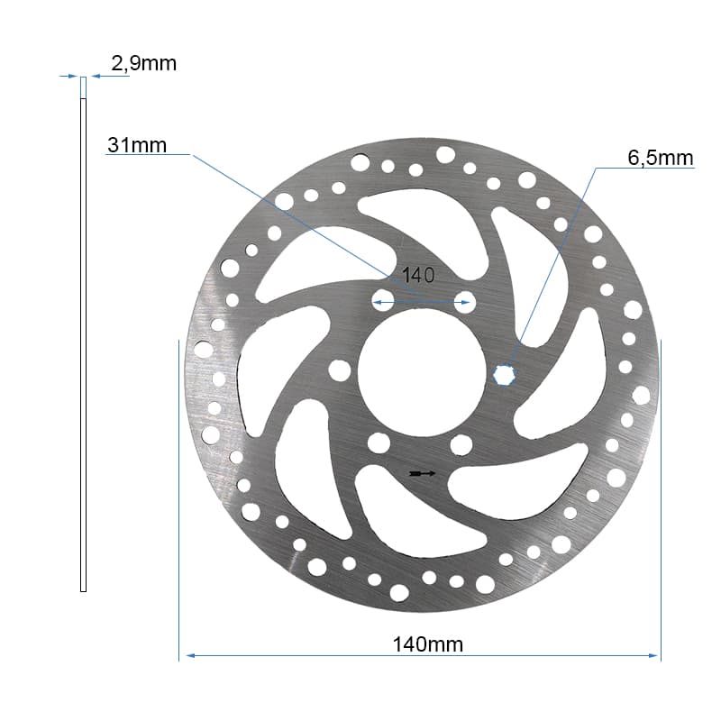 Tarcza hamulcowa R6,2 140mm 6H srebrna - 48mm o grubości 2,9mm — zdjęcie 2