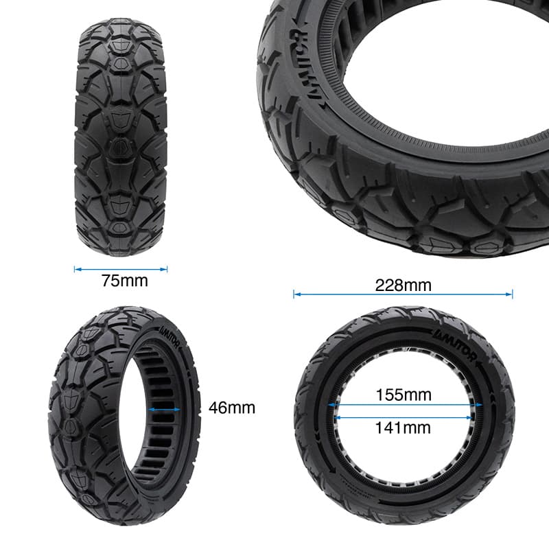 Koło pełne 10x3,0/255x80 (80/65-6) czarne [Amitor] — zdjęcie 2