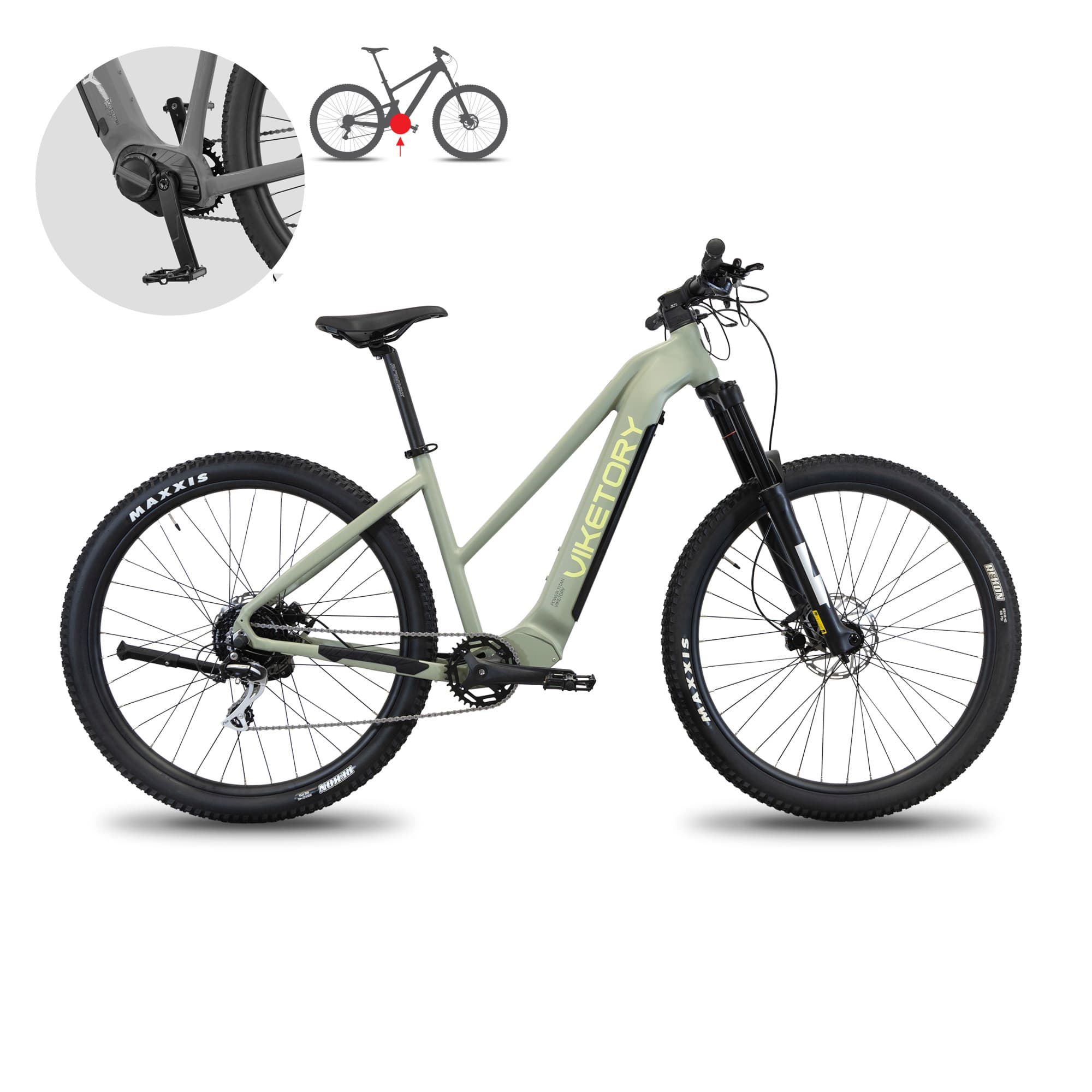 Rower elektryczny Zephir +Plus – MTB – zielony militarny — zdjęcie 7