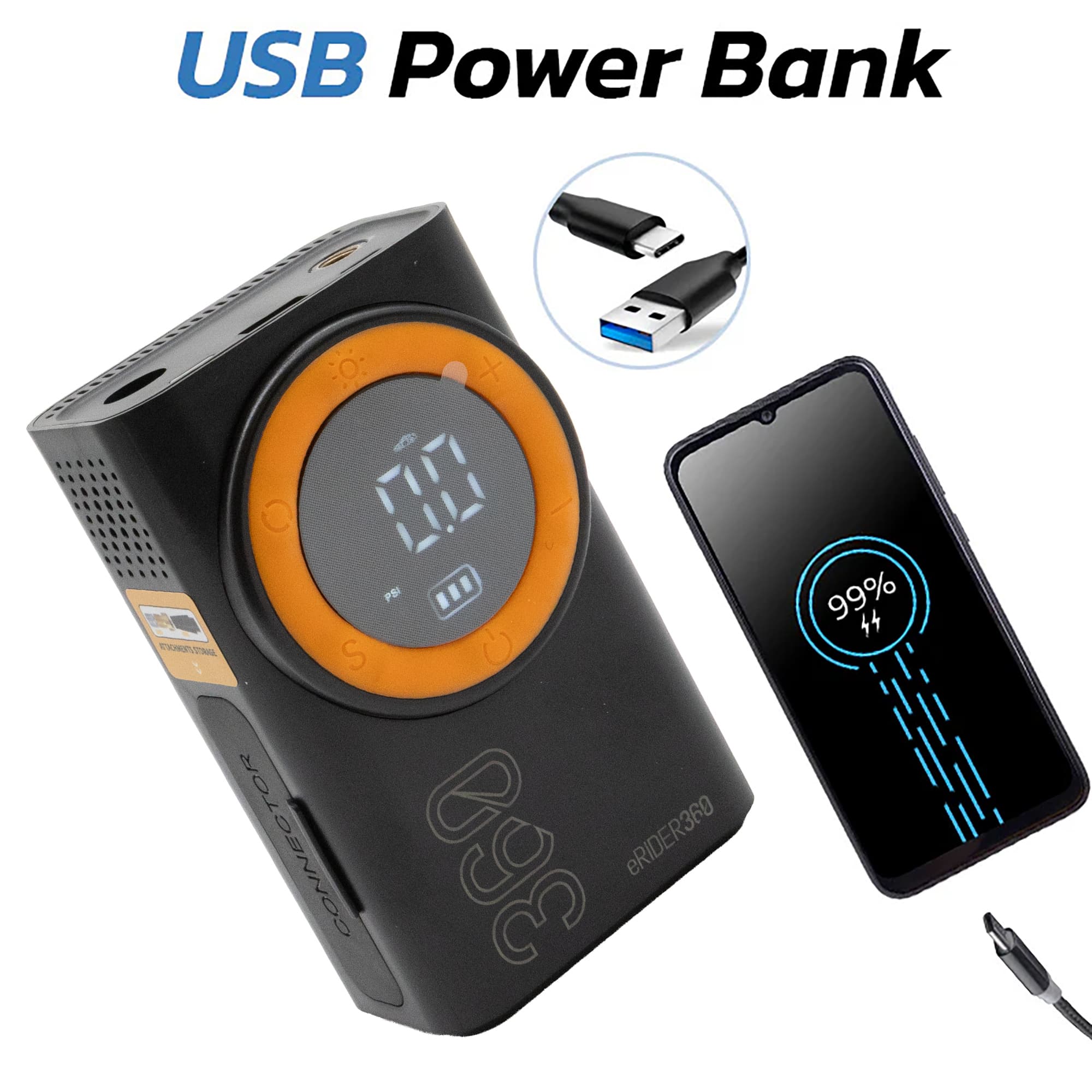 Pompka elektryczna AIR-008 przenośna z funkcją Power Bank — zdjęcie 2