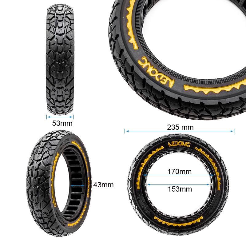 Koło pełne ultralekkie offroad 10x2,125-6,5/B44 – żółte [Nedong] — zdjęcie 2