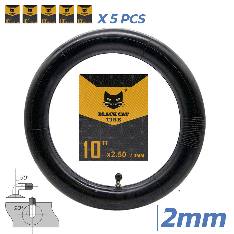 Dętka premium grubość 2,0 mm 10x2,5 VC 90x90º - 5 szt. [Black cat]