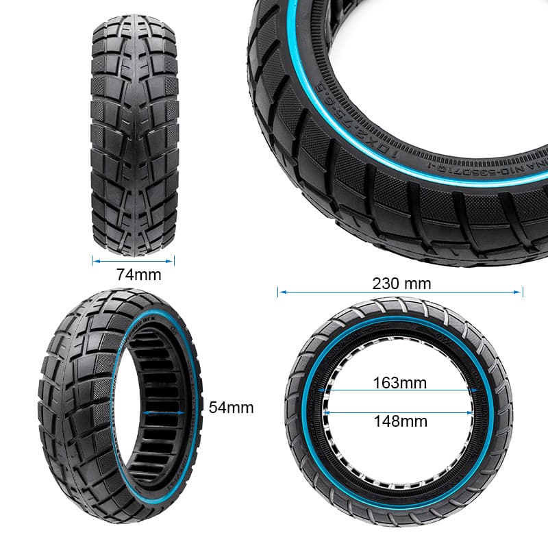 Koło pełne ultralekkie offroad 10x2,75-6,5/B55 - niebieska linia — zdjęcie 2