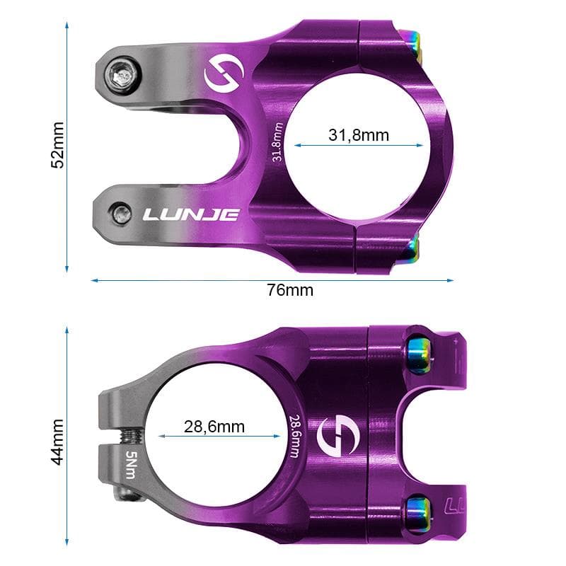 Mostek kierownicy 31,8mm EWPM-003 – fioletowo-szary — zdjęcie 3