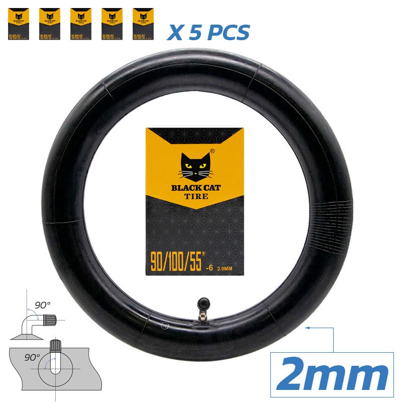 Dętka premium 90/100/55-6 2,0 mm VC 90x90º - 5 szt. [Black cat]
