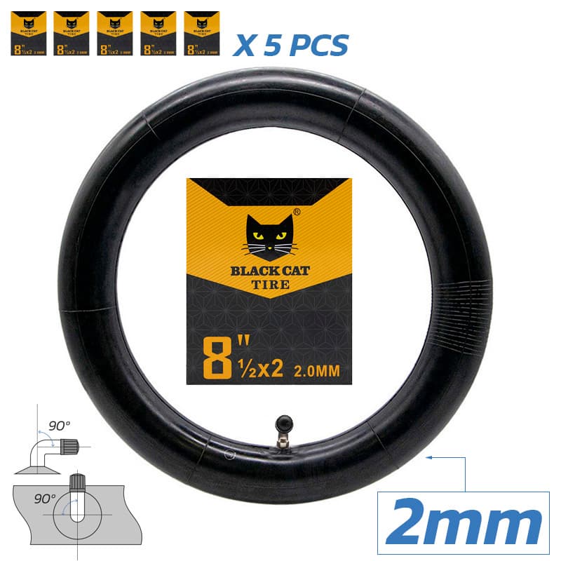 Dętka premium grubość 2,0 mm 8,5x2(156) VC 90x90º - 5 szt. [Black cat]