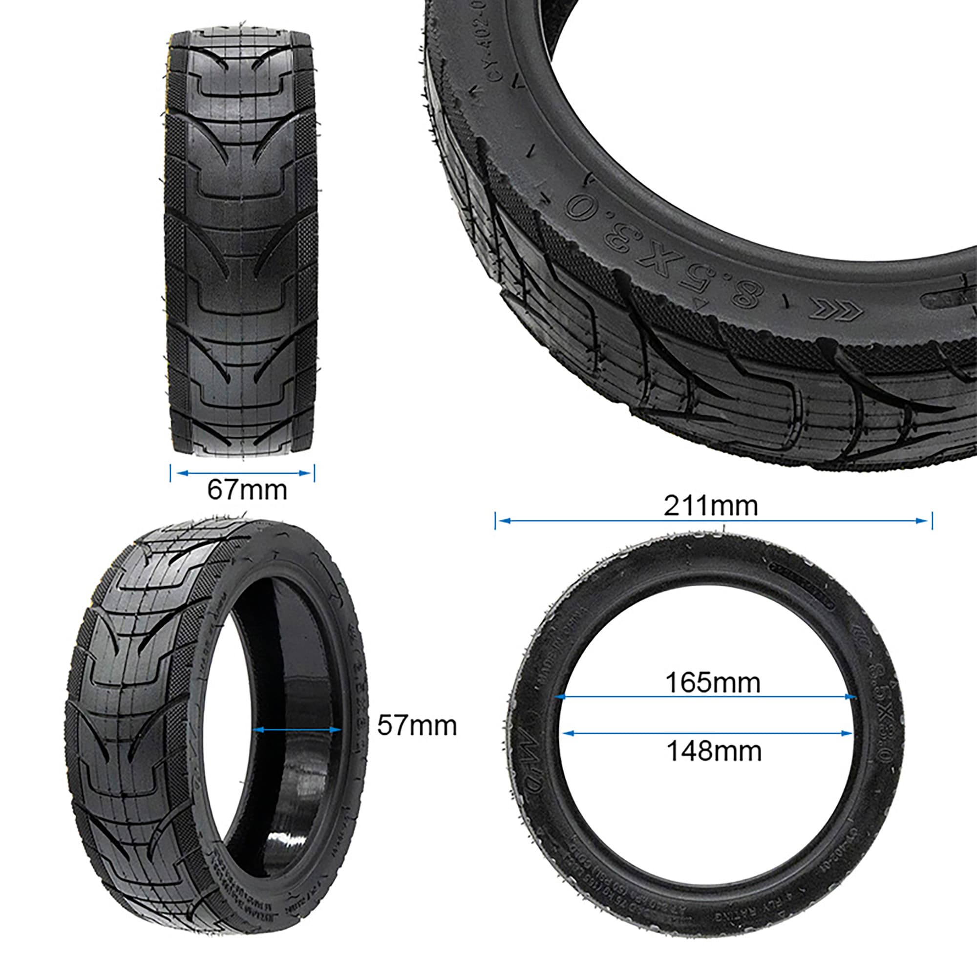 Opona 8,5x3 bezdętkowa cityroad – z żelem eWheel Pantherurban — zdjęcie 2