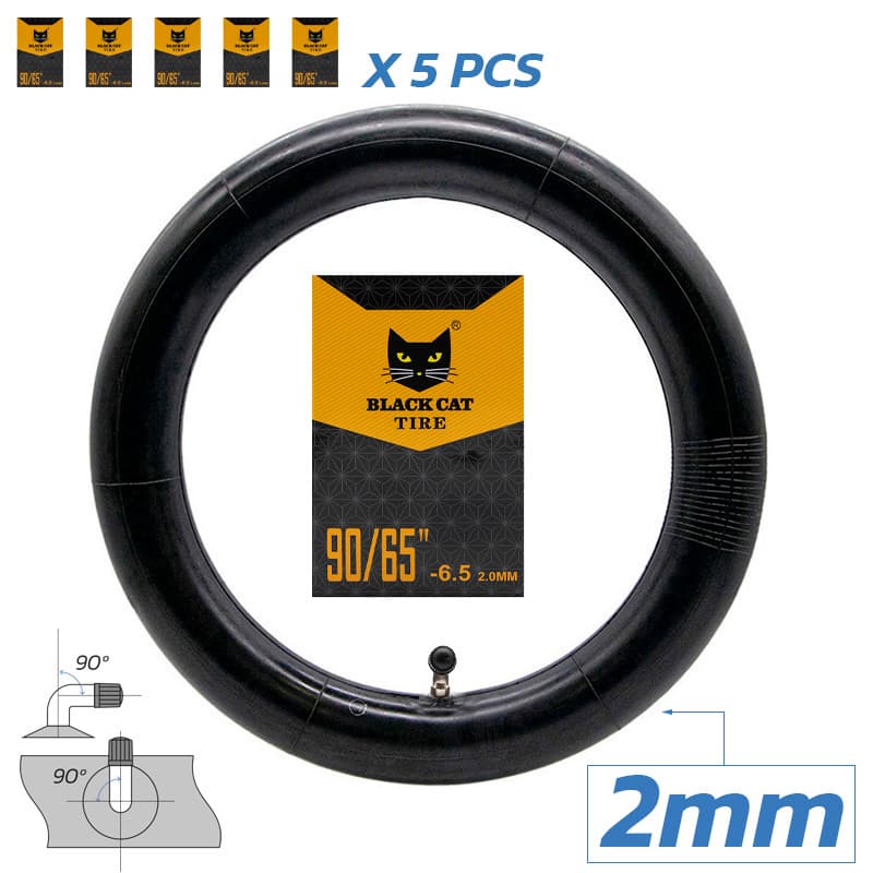 Dętka premium 90/65-6,5 2,0 mm VC 90x90º - 5 szt. [Black cat]
