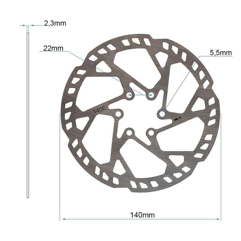 Tarcza hamulcowa EWD004 – 140mm (grubość 2,3mm) — zdjęcie 2