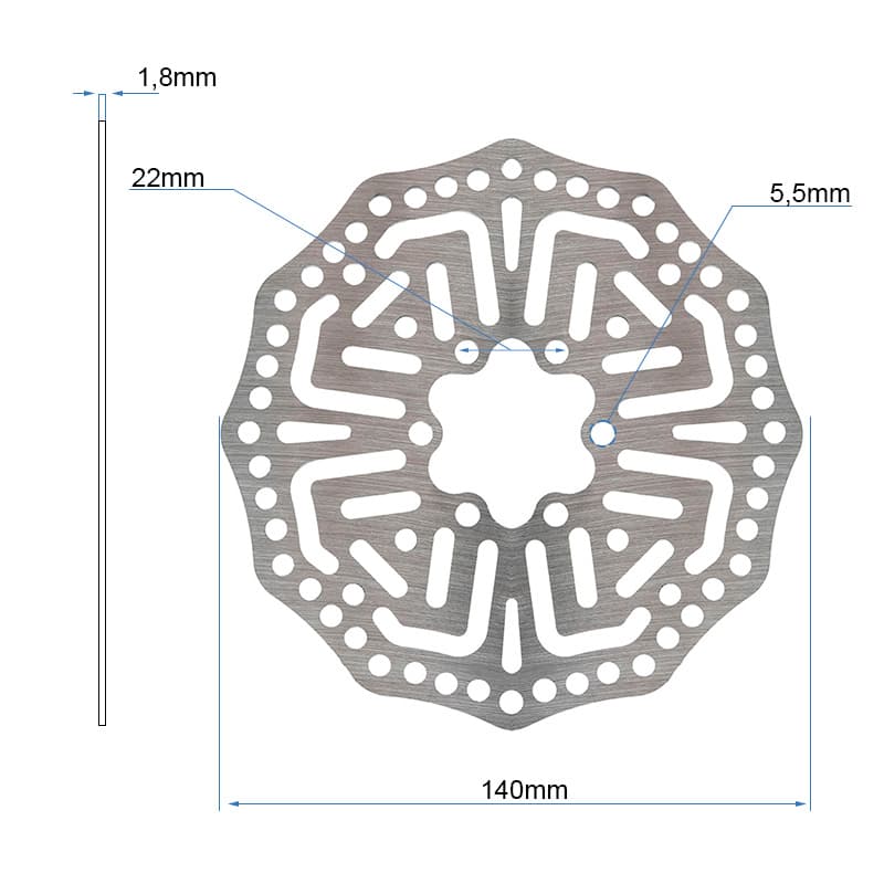 Tarcza hamulcowa EWD004 do Kukirin G2 pro - 140mm - 6H — zdjęcie 2