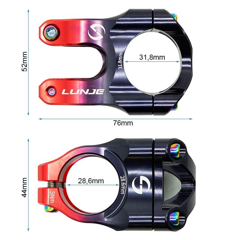 Wspornik kierownicy do kierownic 31,8mm EWPM-002 – czarno-czerwony — zdjęcie 3
