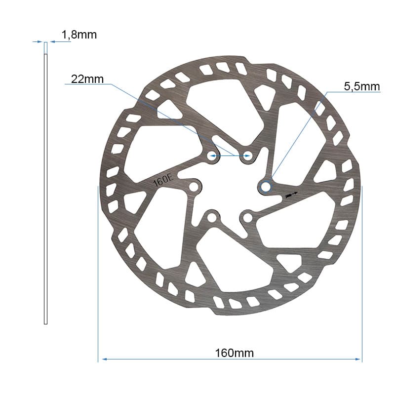 Tarcza hamulcowa EWD004 – 160mm (grubość 2,3mm) — zdjęcie 4