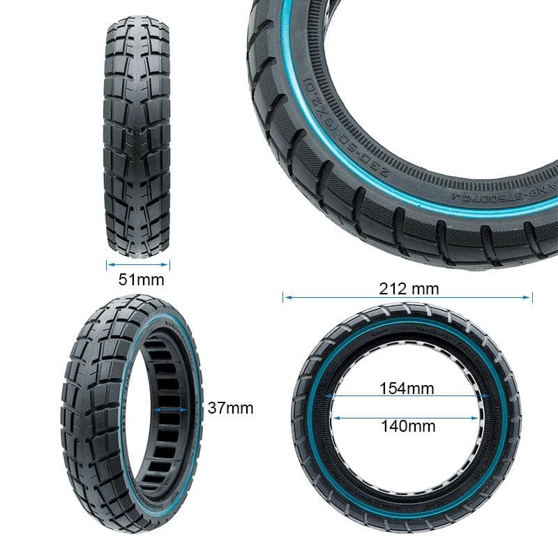 Koło pełne ultralekkie offroad 230x50 / 9x2-6,1/B34 - linia niebieska — zdjęcie 2