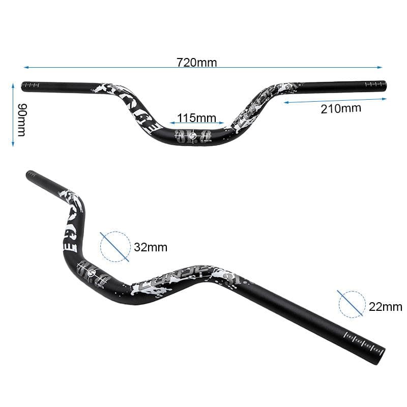 Kierownica 720mm z podniesieniem 90mm – czarna — zdjęcie 2