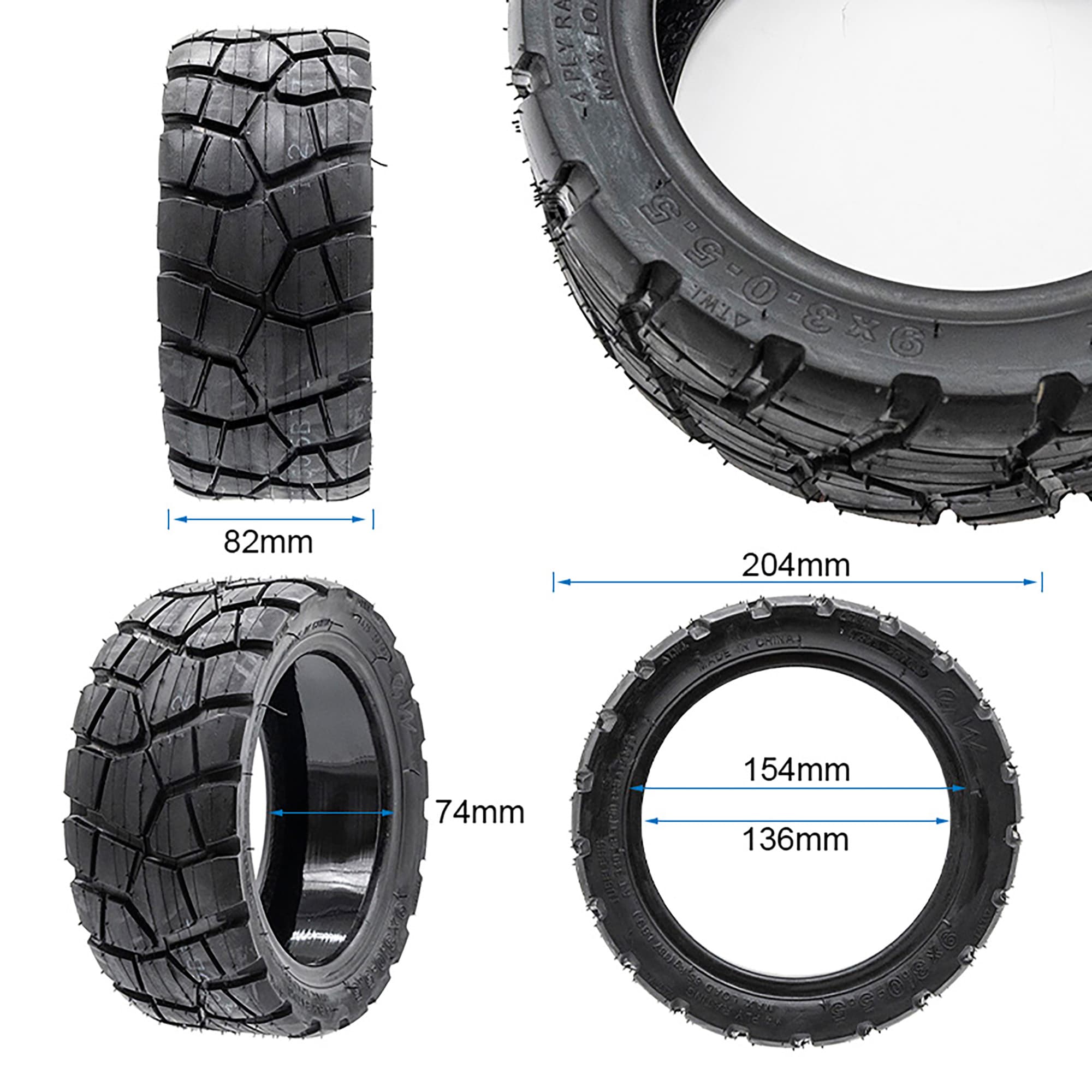 Opona bezdętkowa offroad 9x3-5,5 eWheel Rhinotrack z żelem antyprzebiciowym — zdjęcie 2