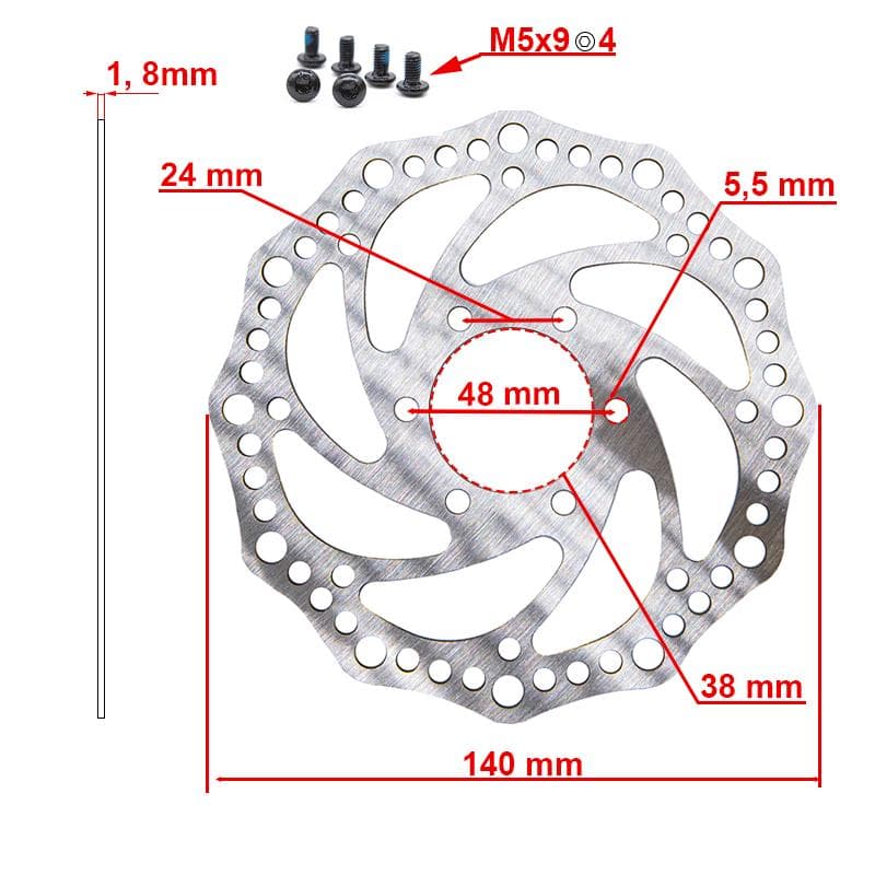 Tarcza hamulcowa R6,2 140 mm 6H srebrna - 48 mm — zdjęcie 2