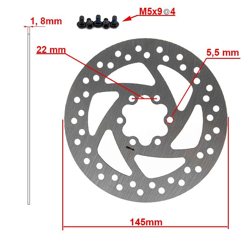Tarcza hamulcowa 145 mm 6H srebrna — zdjęcie 2