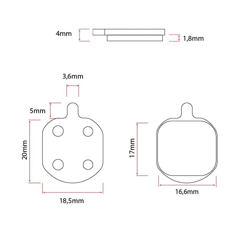 Klocki hamulcowe RT005-C ceramiczne – 2 komplety — zdjęcie 4