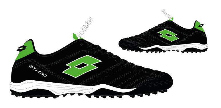 Lotto STADIO 300 II TF All Black/Spring Green