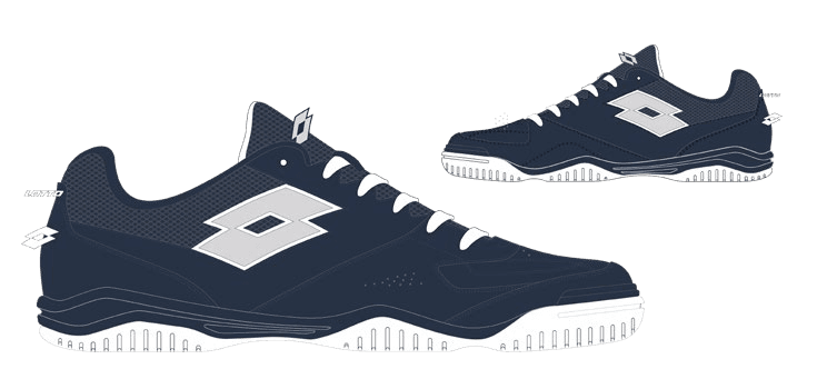 Lotto TACTO 201 V ID Navy Blue/Silver Metal 2/All White