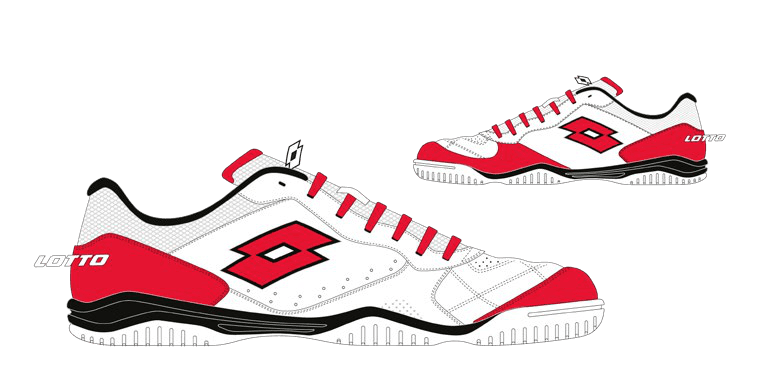 Lotto TACTO 300 VI ID All White/Cliff Red/All Black