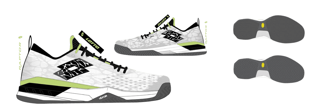 Lotto RAPTOR HYPERPULSE 100 CLY All White/All Black/Sharp Green