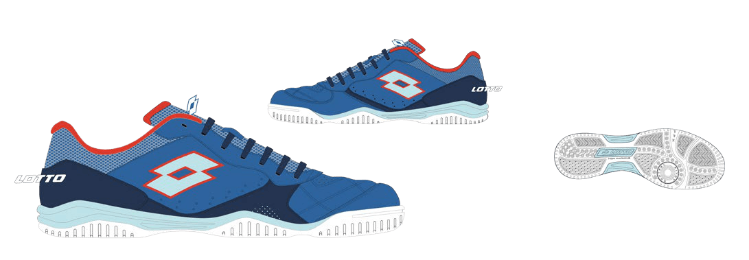 Lotto TACTO 300 VII ID Pacific Blue/Iced Aqua/Red Poppy