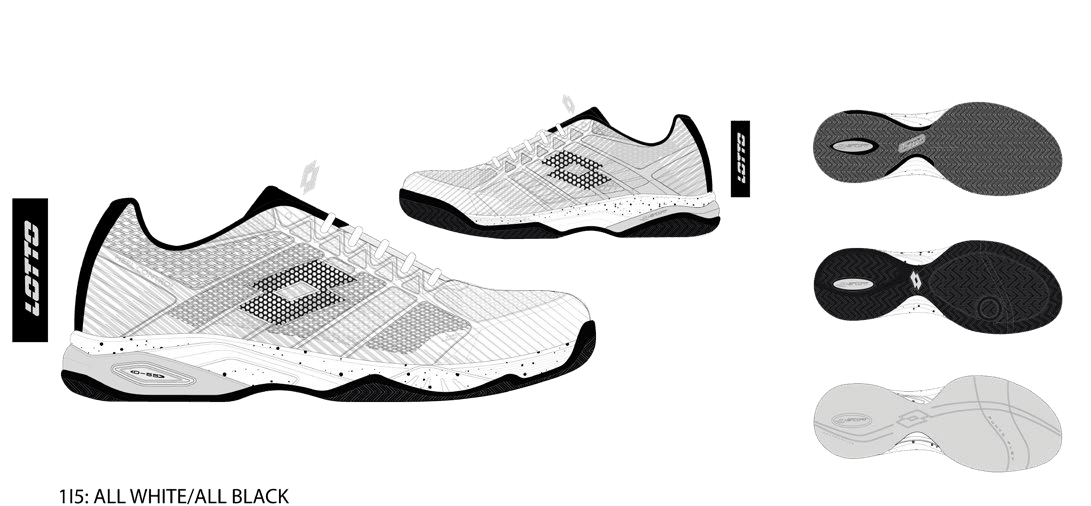 Lotto MIRAGE 300 III CLY All Black/All White/Reef Red