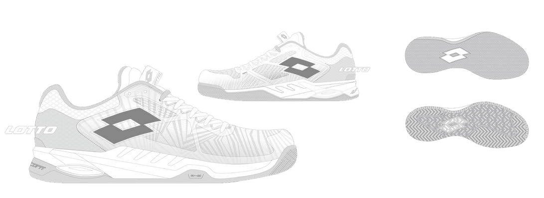 Lotto MIRAGE 100 II CLY W All White/Cool Gray 9c