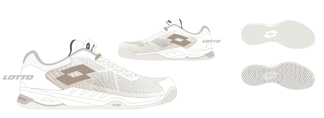 Lotto MIRAGE 100 II CLY W All White/Warm Taupe